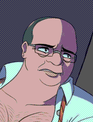 A revised design of the fairy version of the sona/character “Roland, a middle-aged man with a balding hear in office attire, is leaning on his chair after a session between him and his computer. He looks behind his shoulder to the dark office space, his office equipment assuring them it's just the two of them.

      