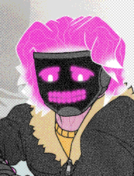 An illustration titled “My Old Friend, The Cold (Part 1)”. 
          The character, Neon, is kneeling down onto the snowy field of a forest. His hand pushes down into the deep slayer of snow with a soft expression displayed
           on his mask.
          