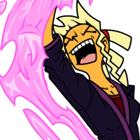 The No Straight Roads character, Mayday, is doing a stylised uppercut move,
           her fist engulfed in a pink flame that spirals down her body that becomes a rocket with a shark head on the top, wearing a martial arts 
           training outfit made to resemble the one worn by Mayday’s VA, Su-Ling Chan, with the text “Happy Birthday”
          